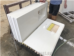 Quartz Bathroom Countertop Finished by Cnc from Fujian Very Good Price