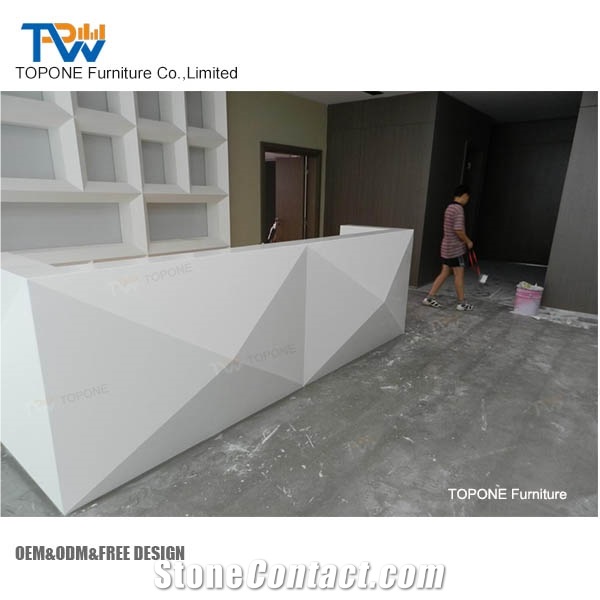 2018 Topone Furniture Acrylic Solid Surface L Shape Led Bar Counter