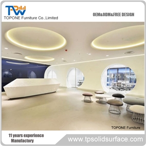 Acrylic Solid Surface Modern Fashionable Style Reception Counter