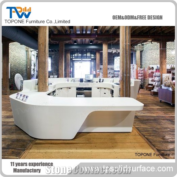 Artificial Marble Stone Customized Beauty Reception Desk/Reception Counter