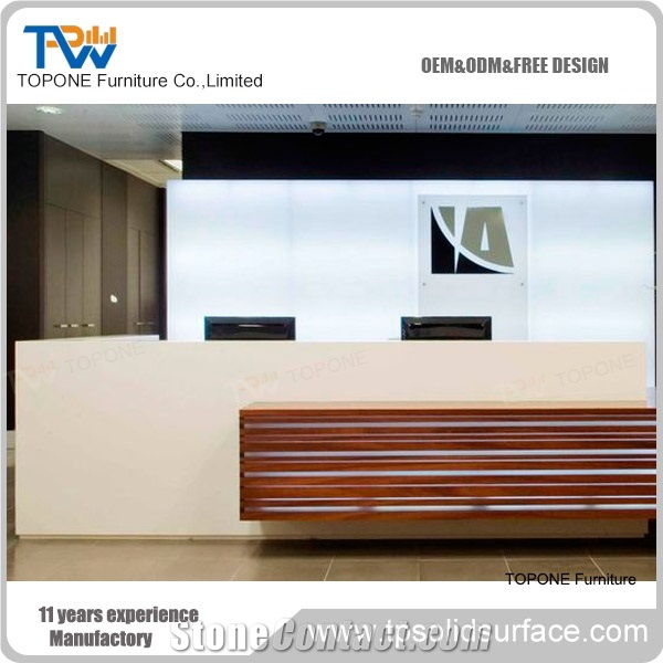 Artificial Marble Stone Front Desk Design for Office, Reception Furniture