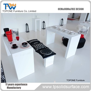 Artificial Marble Top Modern Fast Food Restaurant Table and Chairs