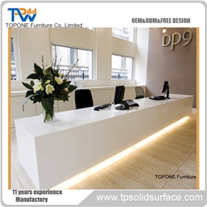 Desk for Hotel Acrylic Solid Surface Reception Table Design