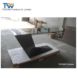 Executive Marble Stone Office Furniture Modern Black Office Table