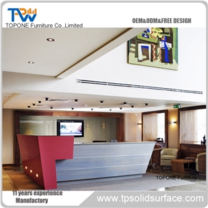 Fancy Reception Desk Solid Surface Counter Top