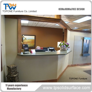 Fancy Reception Desk Solid Surface Counter Top