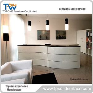 Fancy Reception Desk Solid Surface Counter Top