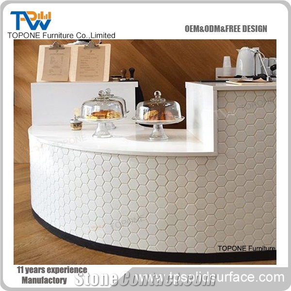 High End Office Reception Counter with Backgroud Wall