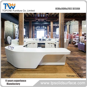 High Gloss Small Solid Surface Front Desk