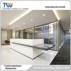 Manmade Stone Reception Counter Led Designs