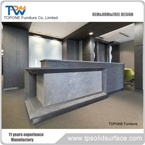 Manmade Stone Reception Counter Led Designs