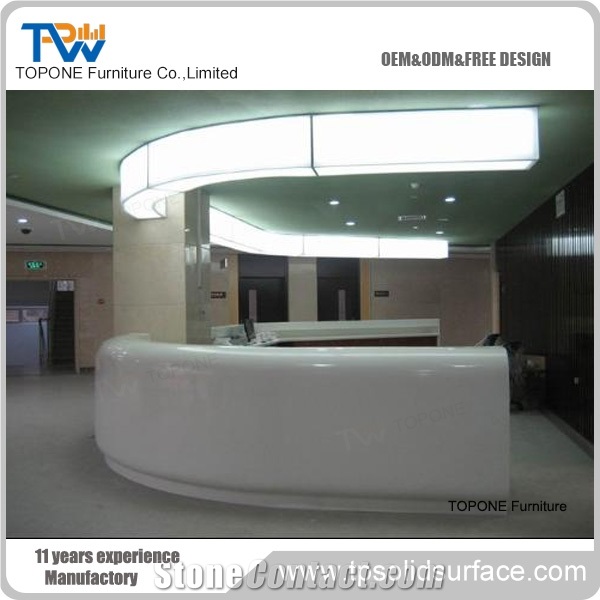 Modern Hotel Reception Counter,Solid Surface Table Tops