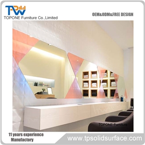 Stone Reception Desk,Curved Custom Artificial Marble Tabletops