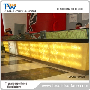 White Class Solid Surface Reception Desk Manmade Stone Tabletops