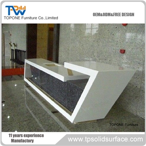 White Solid Surface Reception Desk