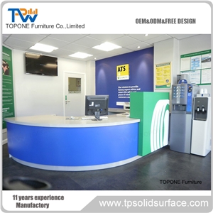 White Solid Surface Reception Desk