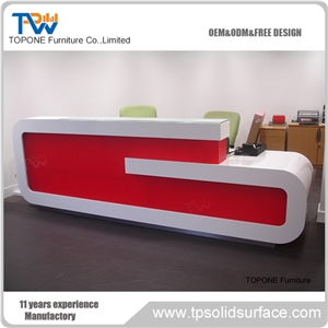 White Solid Surface Reception Desk