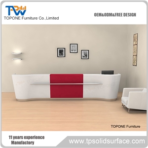 White Solid Surface Reception Desk
