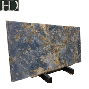 Blue Natural Onyx Stone Top Big Size Blue Onyx Slab for Background
