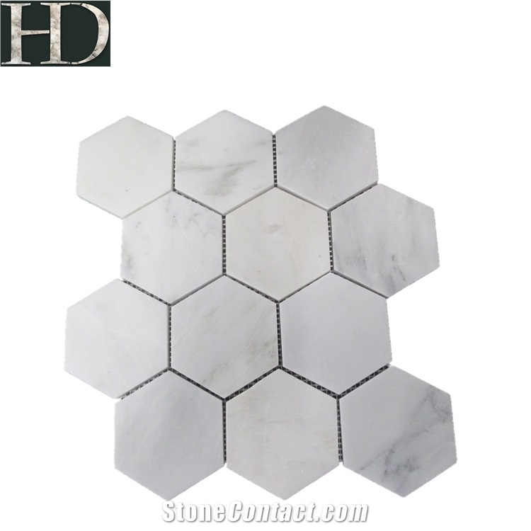 East White Marble Customized Shape Polish White Marble Mosaic Tile