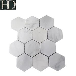East White Marble Customized Shape Polish White Marble Mosaic Tile