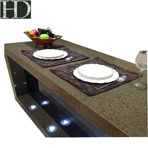 Quartz Kitchen Work Tops Pre Cut Brown Quartz Stone Countertops