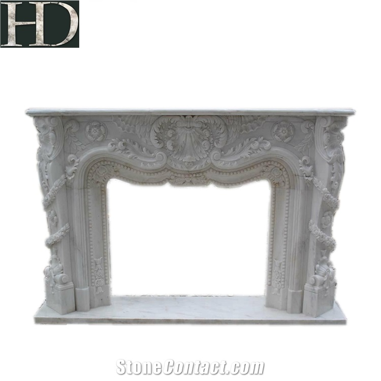 Stone Fireplace Indoor Decoration Marble Carved Marble Fireplace