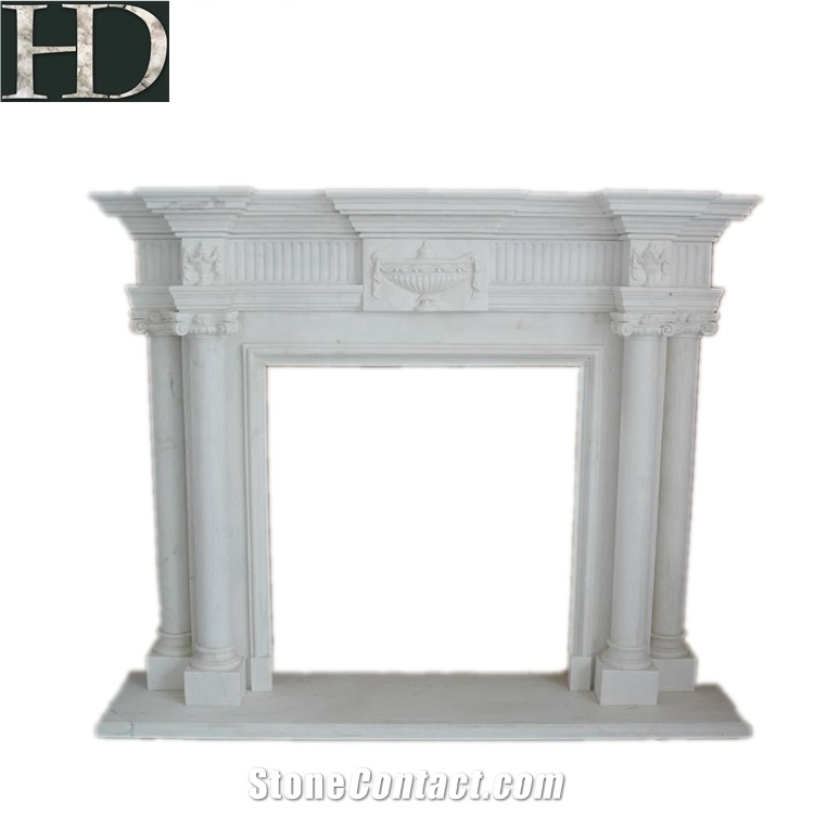 Stone Fireplace Indoor Decoration Marble Carved Marble Fireplace