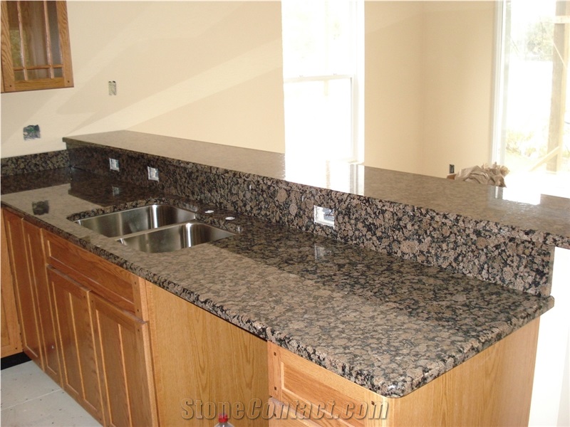 Baltic Brown Granite Kitchen Bench Top,Bar Top Worktop Customized with Wash Sinks