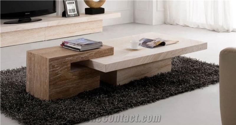 Beige Limestone Tv Table Stand,Interior Furniture Tables for Living