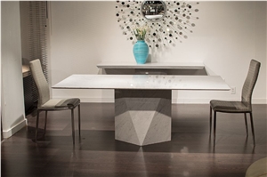 Bianco Carrara Marble Table Living Room Stone Furniture,Modern Style Tabletop