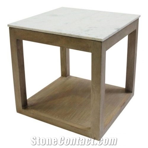 Bianco Carrara White Marble Rectangular Dinner Table,Interior Tabletop Furniture