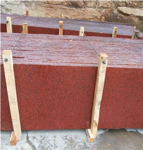 China Cheap Dyed Red Granite Slab,Machine Cutting Panel Floor Tile