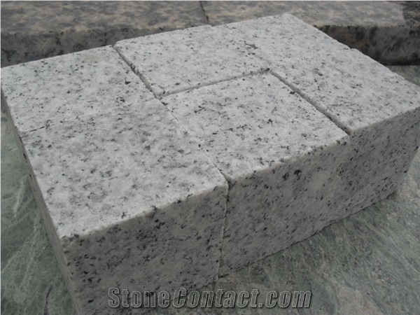 G603 Padang Light Grey Granite Cube Stone Machine Cut Cobble Floor Paver