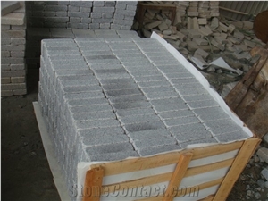 G603 Padang Light Grey Granite Cube Stone Machine Cut Cobble Floor Paver