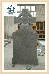 Classical Grey Granite G603 Western Style Monument Cross Tombstone