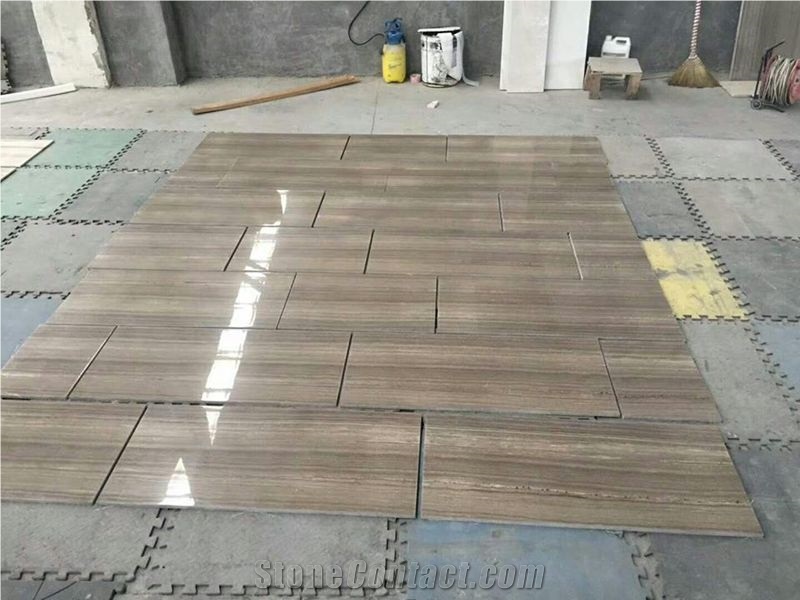 China Coffee Wood Marble Tiles, Slabs, Wood Grain Brown Marble Tiles