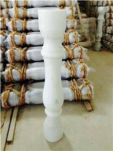 Guangxi White Marble Staircase Handrails, Marble Balustrade Railings