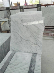 Polished Italian Bianco Carrara White/Middle White Marble Slabs &Tiles