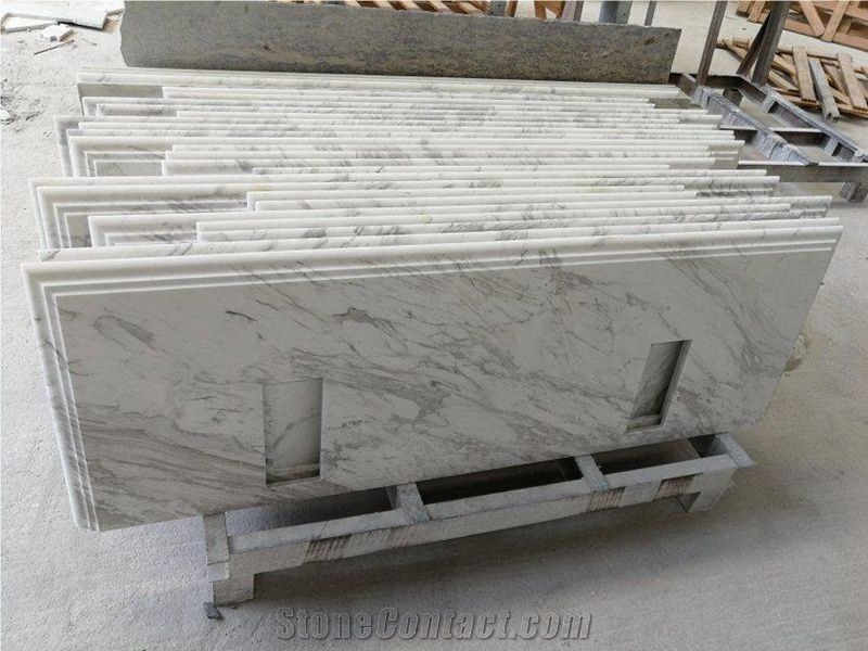 White Marble Bathroom Vanity Tops, Volakas White Marble Vanity Tops