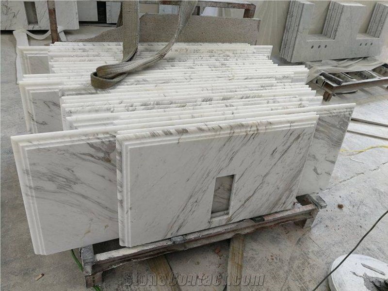 White Marble Bathroom Vanity Tops, Volakas White Marble Vanity Tops