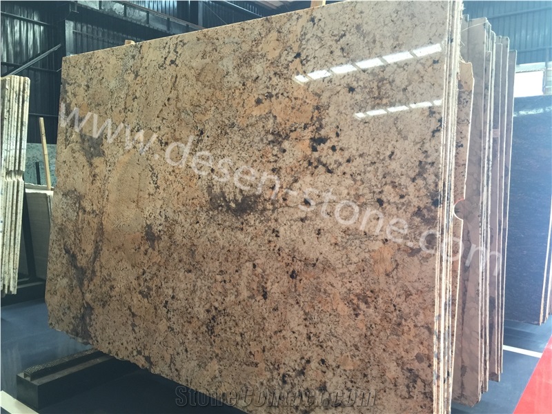 Golden Persa/Giallo Palmeiras Granite Stone Slabs&Tiles Floor Covering