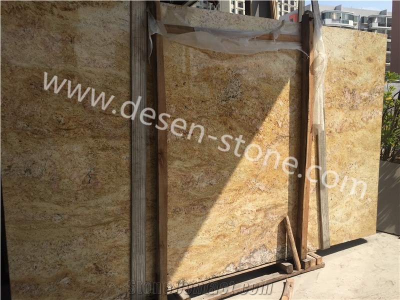 Imperial Gold/Giallo Imperial Granite Stone Slabs&Tiles Wall Covering