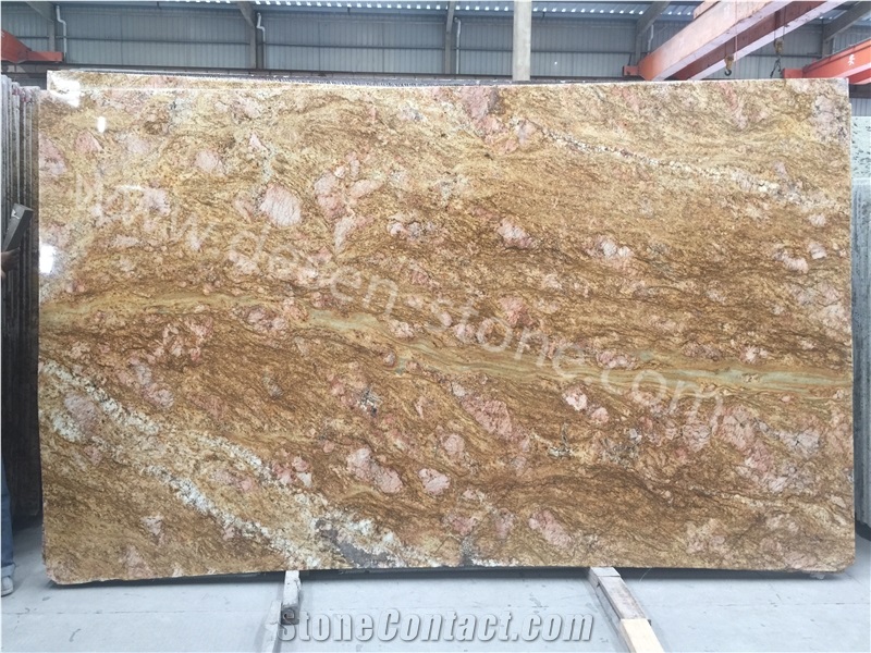 Imperial Gold/Indian Royal Gold Granite Stone Slabs&Tiles Backgrounds