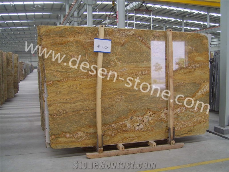 Imperial Gold/Indian Royal Gold Granite Stone Slabs&Tiles Book-Matched