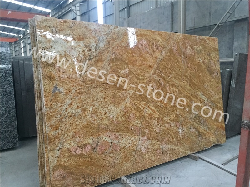 Imperial Gold/Indian Royal Gold Granite Stone Slabs&Tiles Countertops