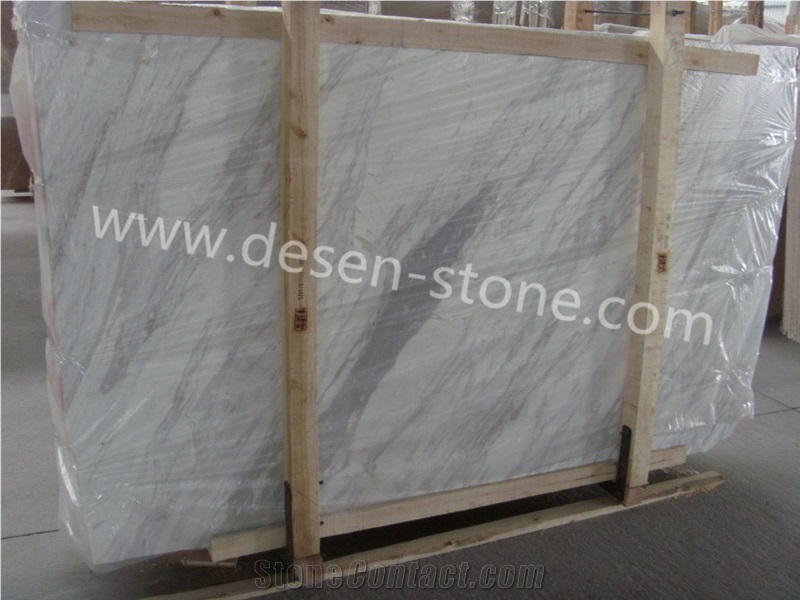 Volakas White/Semi White Of Stenopos Marble Stone Slabs&Tiles Flooring
