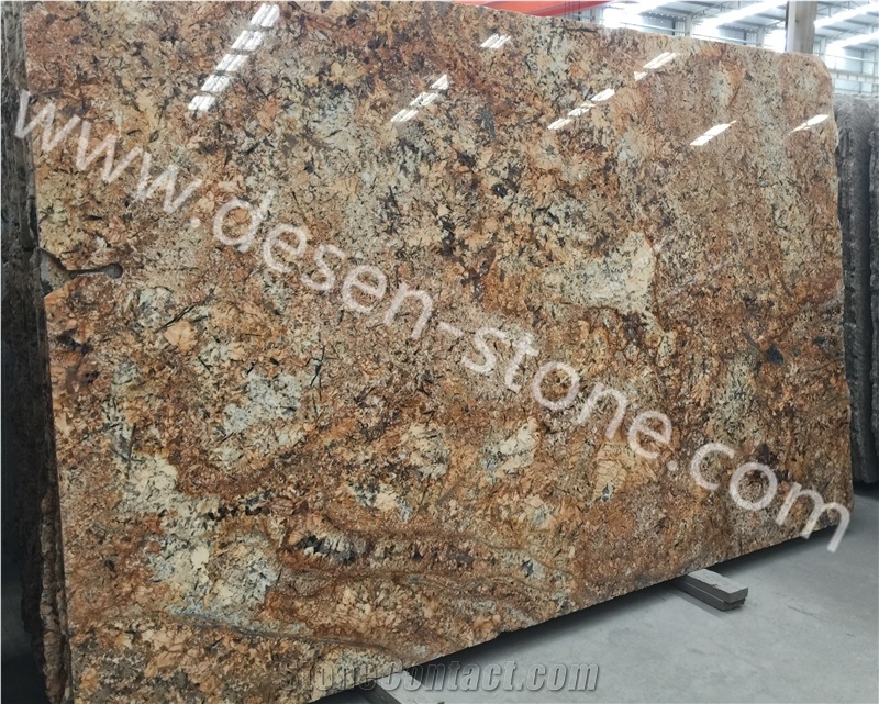 Yellow&Brown Color Golden Chocolate Granite Stone Slabs&Tiles Covering