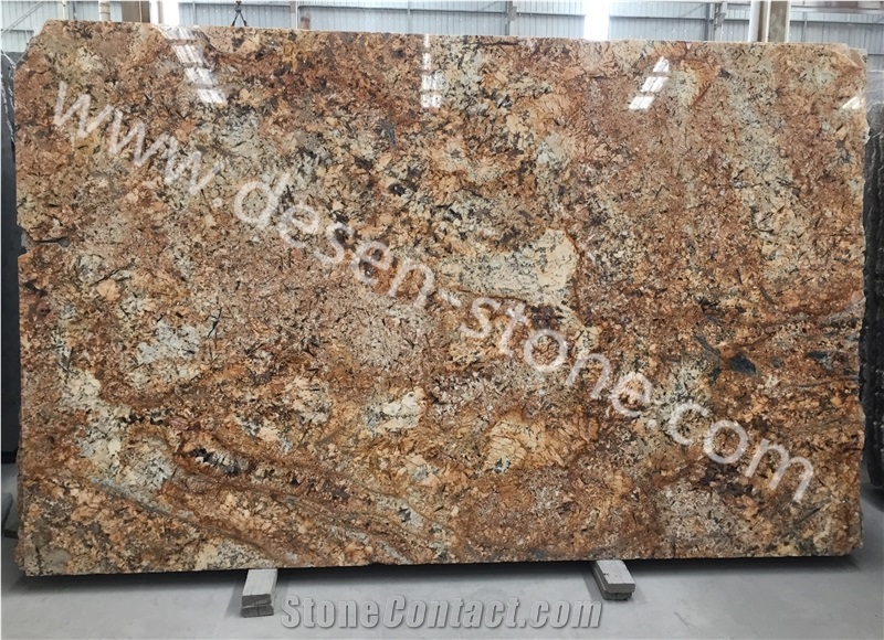 Yellow&Brown Color Golden Chocolate Granite Stone Slabs&Tiles Patterns