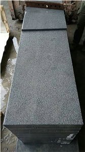 G654 Granite Flamed Flooring Tile Slab, Padang Black Granite